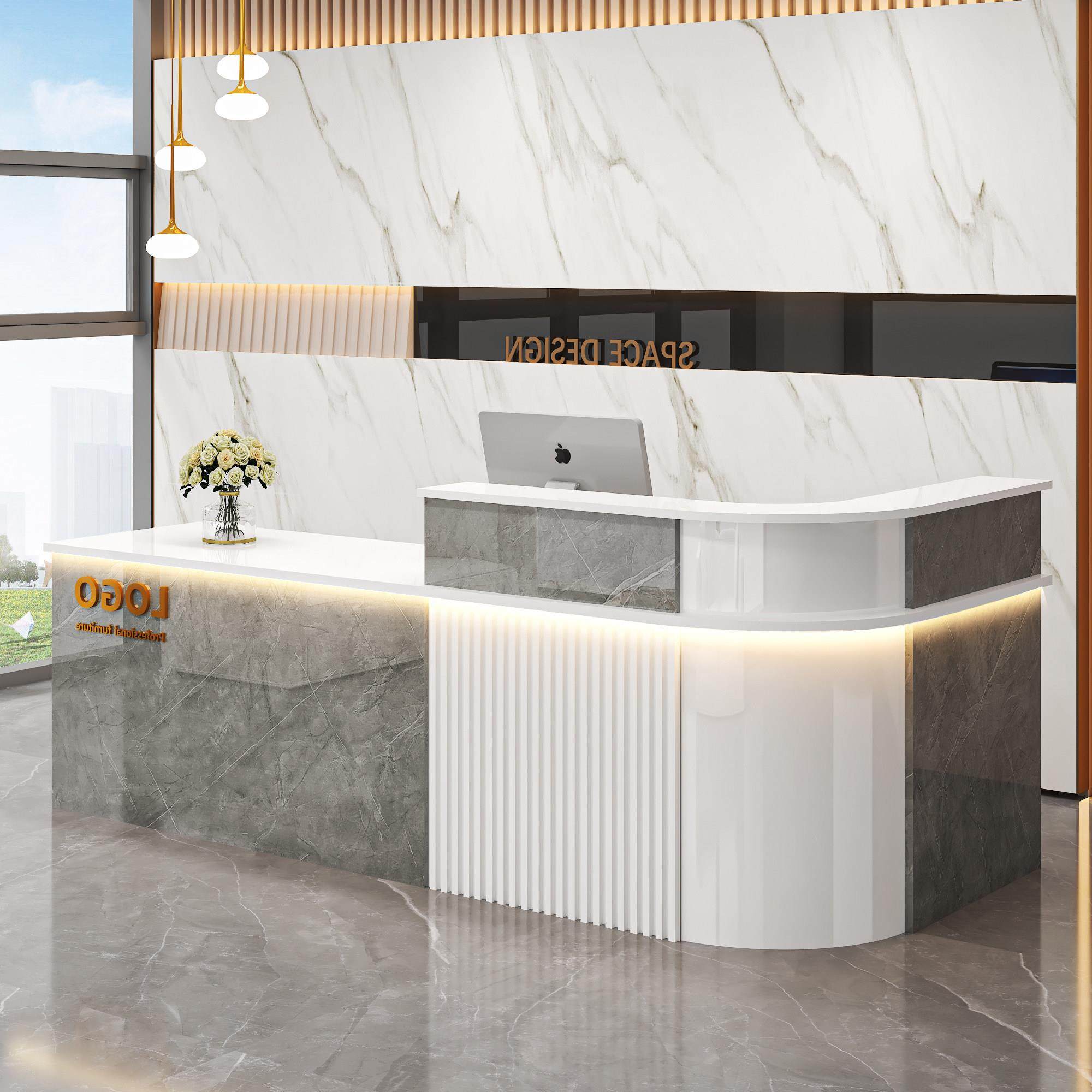 收银台吧台公司前台烤漆圆弧转角接待台美容养生物业汽修培训柜台,淘宝优惠券,粉丝福利购,淘宝优惠卷