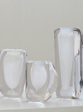 轻奢厚花风果冻粉白瓷加创意琉璃瓶客厅样板间餐电视柜装饰BX69-1