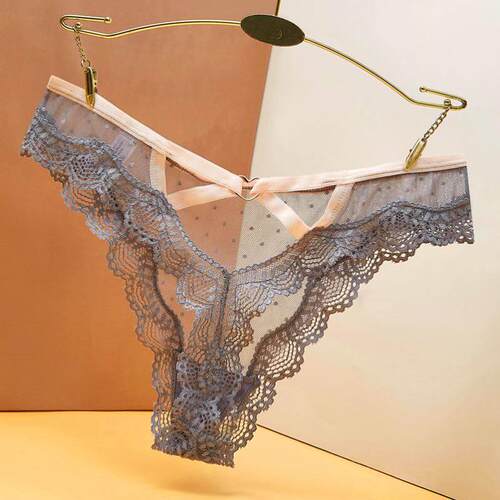 Sexy Bandage Hollow Out Lace Thong Panties Lingerie T-back - 图0