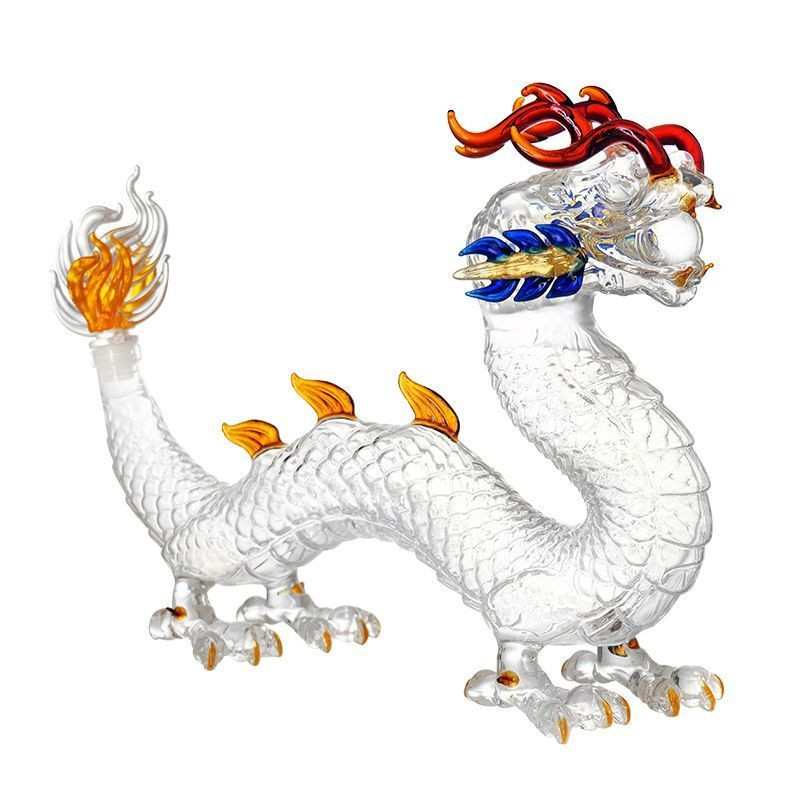 Bubble wine glass bottle twelve zodiac dragon shaped bubble wine bottle creative wine bottle sealed transparent glass bubble wine special bottle