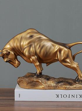 招财牛摆件创意家居办公室电视柜酒柜客厅玄关轻奢装饰品摆设礼物