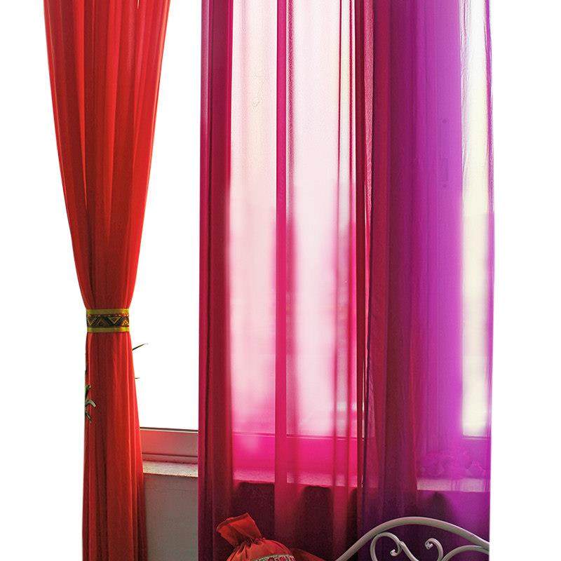 纯色现代飘窗田园雪纺红色白色黄色紫色窗纱帘成品客厅卧室窗帘纱,淘宝优惠券,粉丝福利购,淘宝优惠卷