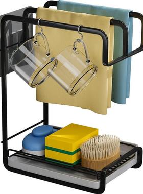 【店长推荐】抹布架子厨房用品家用大全沥水架收纳毛巾洗碗壁挂置