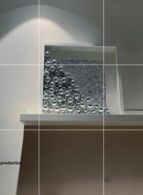 中古镜面装饰挂画黑色复古摩登拍照道具背景布板房间客厅装饰摆件