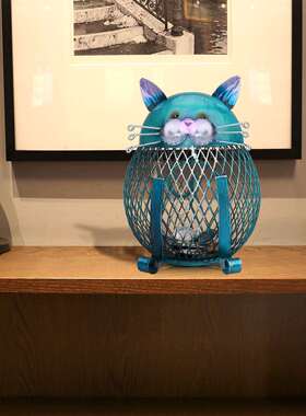 工艺品小猫钱罐创意家居摆件现代金属小猫装饰摆件工艺品