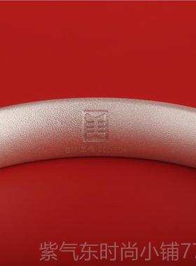 高档京款工美京工美作莲赋北古银法镯足银手镯经典素镯子送女友