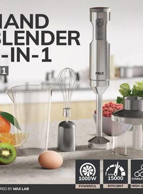 Hand Immersion Blender 1000W Powerful 4-in-1,Stainless Steel