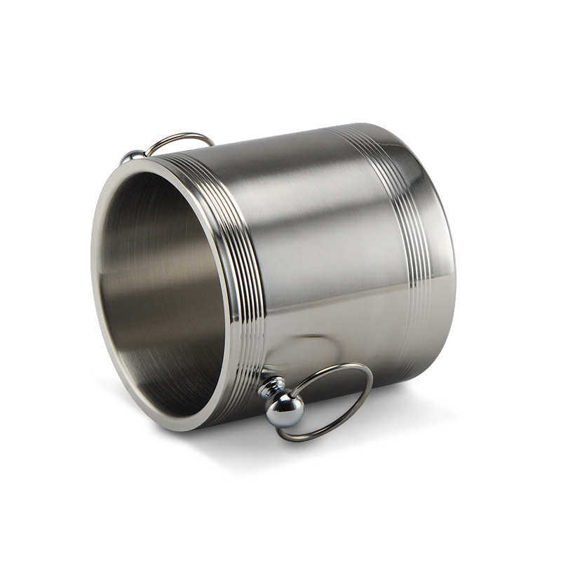 Macgle麦戈 直身螺纹双层保温不锈钢冰桶  酒店客房用冰粒桶 1.0L,淘宝优惠券,粉丝福利购,淘宝优惠卷