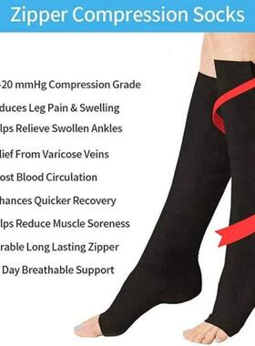 Zipper Compression Sock Women Men High Elasticity Nylon Clos