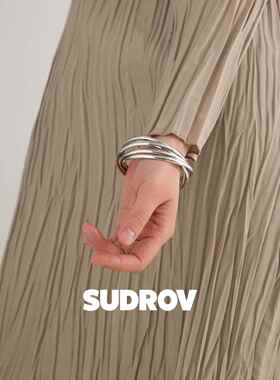 正品素觉小众设计师款典个手镯女子五环镯经百搭925性银镯