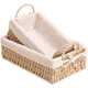 Desktop woven storage basket miscellaneous snacks toys cosmetics key storage basket straw woven dried fructose tray storage box