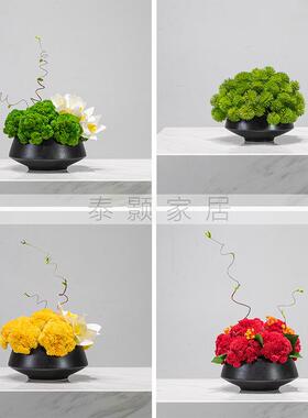新竹中式花艺仿真绿样物植盆景板房客厅售楼处玄关植文盆栽NZU摆