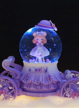 新款直销洛丽塔公主王子情侣马车水晶球七彩灯光音乐秋冬新品创意