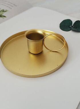 跨境新款创意金属轻奢铁质烛台烛台茶杯铁艺家居室内烛台饰品摆件