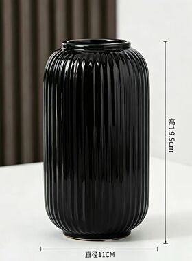 jia陶瓷花瓶条纹简约摆件挂盘