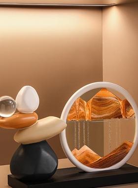 流关沙画摆件装客厅视电柜酒柜玄轻奢饰F98SMHSH品办公室