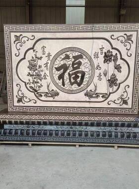自建房农村大门迎门墙门口摆件别墅庭院浮雕新中式玄关影壁墙