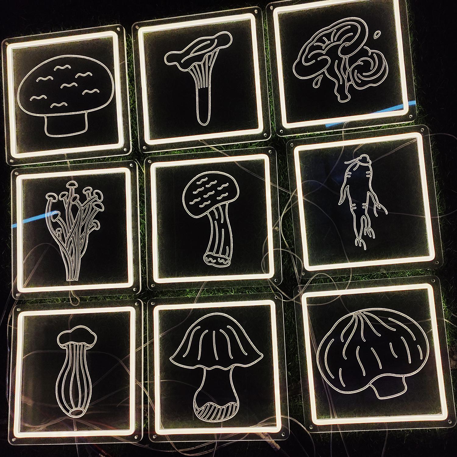 手举牌霓虹灯diy亚克力透明阴雕发光摆摊氛围灯装饰造型灯标识牌 - 图1