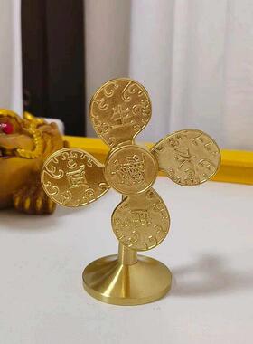 风生水起摆件财源广进轻奢高档桌面装饰品创意迷你转动风车工艺品