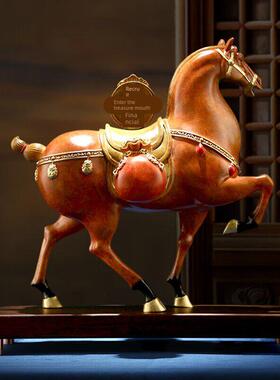 马上有钱铜马摆件中式装饰家居客厅摆设开业礼品办公室桌面摆件