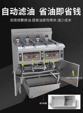 一喜OFE-413商用开口炸鸡炉扁形加热独立控制大容量炸炉
