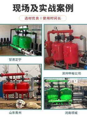 砂石过滤器农业灌溉过滤系统钢制双过滤器砂石自动反冲过滤器