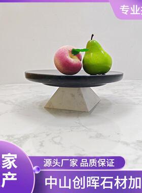 轻奢现代简约天然大理石家居果盘客厅桌面托盘摆件商务礼品家用