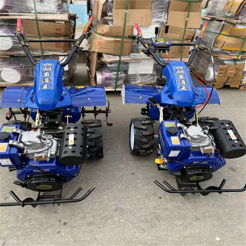 Manufacturer's best-selling direct-connected four-wheel drive micro tillage machine, flood and drought dual-purpose diesel rotary tiller, multi-functional soil loosening tiller