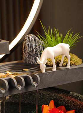 流水摆件循环水招财景观鱼缸创意家居生财办公室客厅开 业乔迁礼