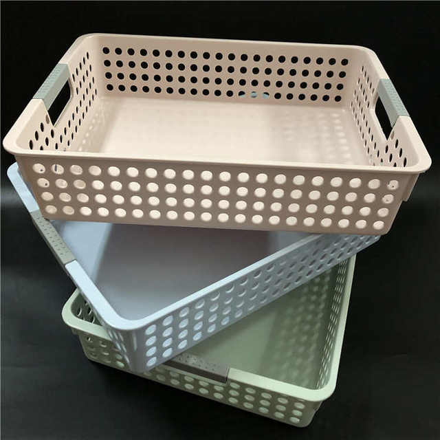 Free shipping storage basket 3 large-sized file storage basket kitchen desktop bottle jar storage frame breathable partition storage