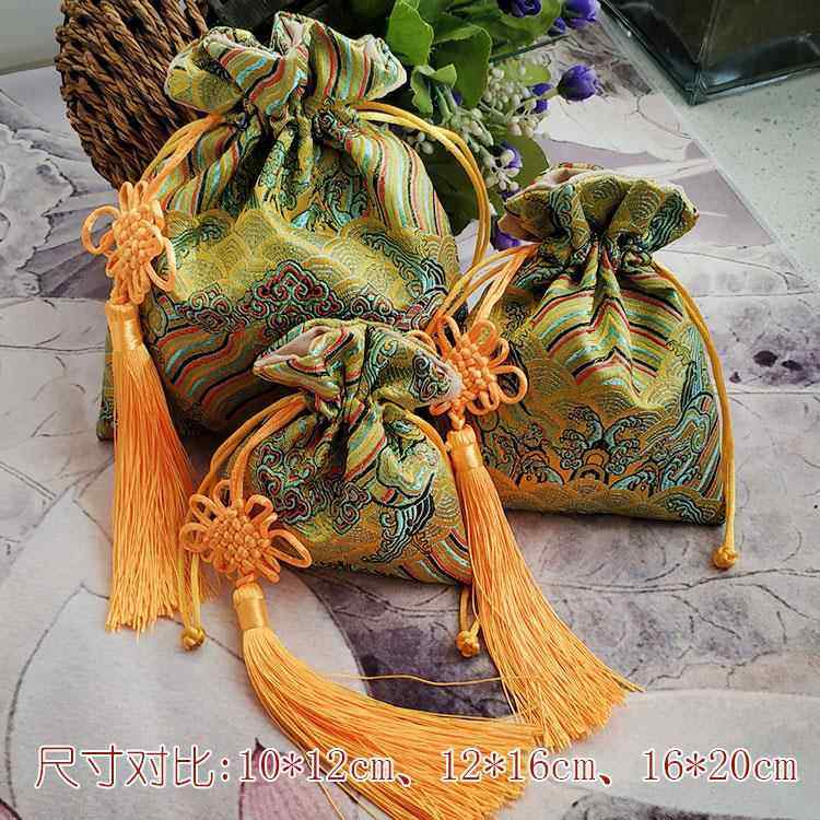 喜糖袋锦囊盘珠袋织锦麂皮绒衬里高档文玩袋首饰把件收纳袋小锦袋,淘宝优惠券,粉丝福利购,淘宝优惠卷
