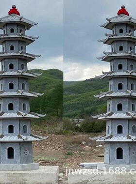 石材雕刻六塔2402厂家石层雕八角片塔图寺庙石塔经憧造价