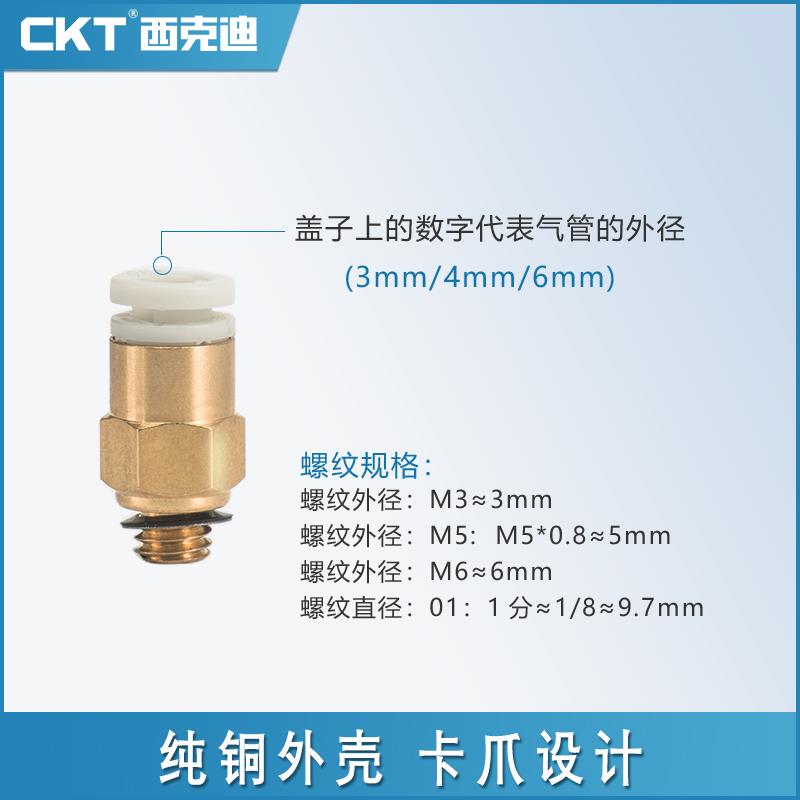 SMC型迷你微型小型气动m5气管接头快速快插Kjh/s04螺纹直通m3ckt - 图0