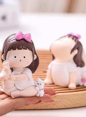 创意瑜伽女孩工位摆件可爱卡通送闺蜜桌面装饰女生礼物解压公仔新