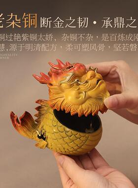 金鳞纯铜香炉家用室内香薰炉沉香檀香盘香炉中式复古薰香炉摆件