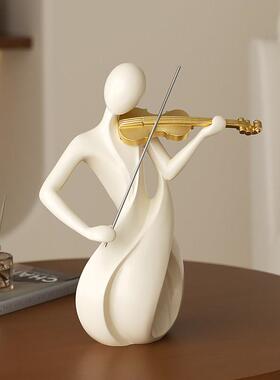 小提柜琴手艺术摆件级感软装家居客厅电视办装饰品书房D0125100公