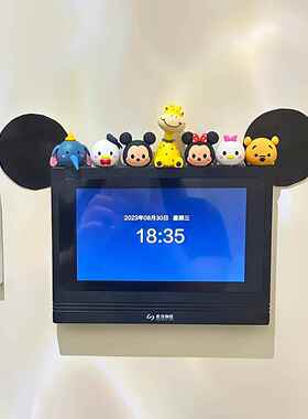 开关面板装饰可视门铃摆件墙贴客厅玄关办公室电脑趴趴公仔可爱