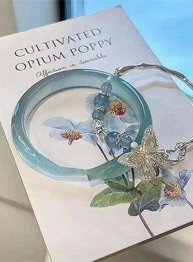 新中式中国风狐狸手镯平安锁流苏手链女小众爆款手串古风清冷手饰