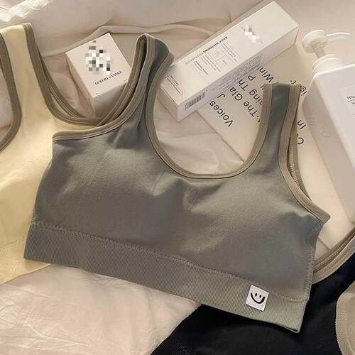 内衣女无钢圈防下垂一体式固定运动美背少女背心学生文胸2026春夏 - 图3