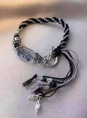 太极花钱手链编织小众设计手链