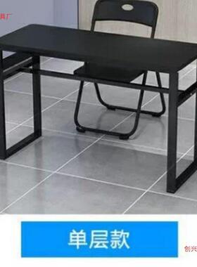 学生课桌学校培训机构辅导班课桌椅双人钢木写字台绘画桌双层