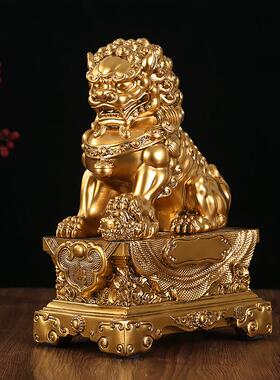 北京狮子摆件一对宫门狮大号中式家居客厅装饰品公司店铺开业礼品