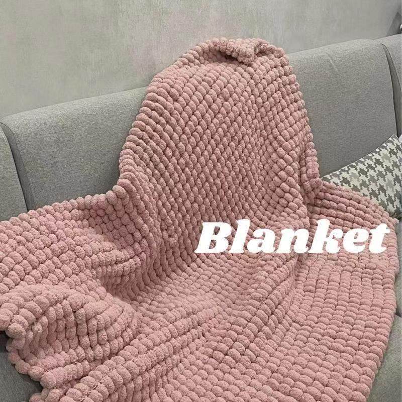 毛毯编织diy手工材料包盖毯棉花糖手织手指超粗冰岛线珊瑚绒毯子,淘宝优惠券,粉丝福利购,淘宝优惠卷