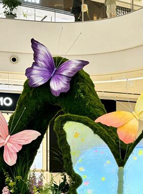 大型立体仿真花纸蝴蝶造景手工纸花装饰商场橱窗美陈摄影道具布置