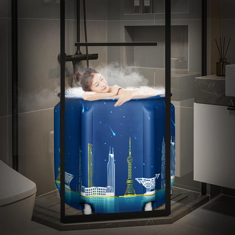 泡澡桶大人洗澡桶可坐折叠沐浴桶成人儿童家用小户型加厚全身 - 图2