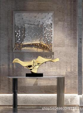 乘客厅玄酒ARX风店大堂售楼关处假新山树脂雕塑现代中式软装饰品