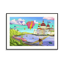 (with mounting framed) New sharp artist Meimei Shrimp Strips < Hot Air Balloon > Sign up for the limited edition of the painting