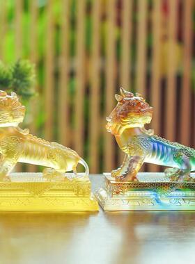 琉璃九华山谛听神兽地藏王菩萨坐骑摆件居家佛堂寺庙供奉车载摆放