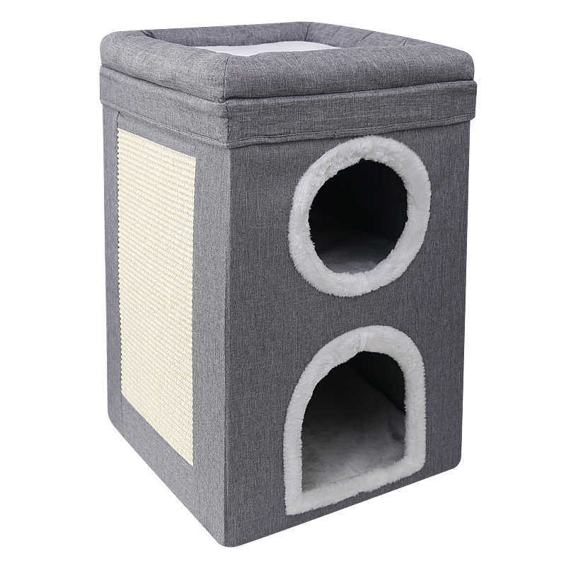 宠物用品新款可折叠收纳猫窝四季通用磨爪剑麻垫三层猫窝,淘宝优惠券,粉丝福利购,淘宝优惠卷