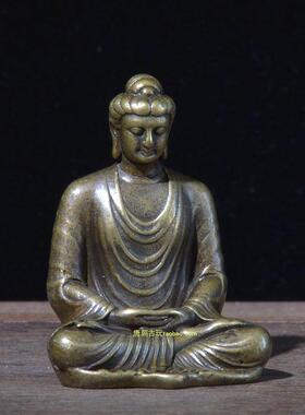 纯铜口袋佛佛祖佛陀造像小铜像随身佛实心纯铜像重82克传世老包浆